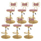 Glam Rotatable Backrest Counter Stool Steel Kitchen Bar Stool with Cushion and Pedal Light Pink 6 Piece Set Short Stool(18"H) Clearhalo 'Bar Furniture' 'Bar Stools' 'bar_stools' 'furn' 'furn_bar_stools' 'Furniture' 'furniture_bar_stools' 'Kitchen & Dining Furniture' 5061589