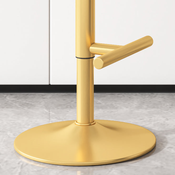 Glam Rotatable Backrest Counter Stool Steel Kitchen Bar Stool with Cushion and Pedal Clearhalo 'Bar Furniture' 'Bar Stools' 'bar_stools' 'furn' 'furn_bar_stools' 'Furniture' 'furniture_bar_stools' 'Kitchen & Dining Furniture' 5061591