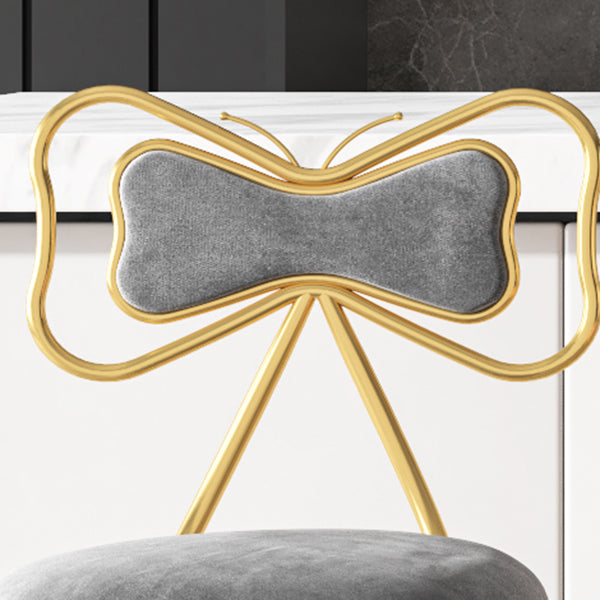 Glam Rotatable Backrest Counter Stool Steel Kitchen Bar Stool with Cushion and Pedal Clearhalo 'Bar Furniture' 'Bar Stools' 'bar_stools' 'furn' 'furn_bar_stools' 'Furniture' 'furniture_bar_stools' 'Kitchen & Dining Furniture' 5061592