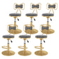 Glam Rotatable Backrest Counter Stool Steel Kitchen Bar Stool with Cushion and Pedal Light Gray 6 Piece Set Short Stool(18"H) Clearhalo 'Bar Furniture' 'Bar Stools' 'bar_stools' 'furn' 'furn_bar_stools' 'Furniture' 'furniture_bar_stools' 'Kitchen & Dining Furniture' 5061596