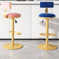 Glam Rotatable Backrest Counter Stool Steel Kitchen Bar Stool with Cushion and Pedal Clearhalo 'Bar Furniture' 'Bar Stools' 'bar_stools' 'furn' 'furn_bar_stools' 'Furniture' 'furniture_bar_stools' 'Kitchen & Dining Furniture' 5061597