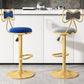Glam Rotatable Backrest Counter Stool Steel Kitchen Bar Stool with Cushion and Pedal Clearhalo 'Bar Furniture' 'Bar Stools' 'bar_stools' 'furn' 'furn_bar_stools' 'Furniture' 'furniture_bar_stools' 'Kitchen & Dining Furniture' 5061603