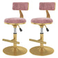 Glam Rotatable Backrest Counter Stool Steel Kitchen Bar Stool with Cushion and Pedal Nude Pink 2 Piece Set Short Stool(18"H) Clearhalo 'Bar Furniture' 'Bar Stools' 'bar_stools' 'furn' 'furn_bar_stools' 'Furniture' 'furniture_bar_stools' 'Kitchen & Dining Furniture' 5061606
