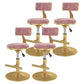 Glam Rotatable Backrest Counter Stool Steel Kitchen Bar Stool with Cushion and Pedal Nude Pink 4 Piece Set Short Stool(18"H) Clearhalo 'Bar Furniture' 'Bar Stools' 'bar_stools' 'furn' 'furn_bar_stools' 'Furniture' 'furniture_bar_stools' 'Kitchen & Dining Furniture' 5061607