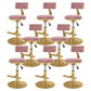 Glam Rotatable Backrest Counter Stool Steel Kitchen Bar Stool with Cushion and Pedal Nude Pink 8 Piece Set Short Stool(18"H) Clearhalo 'Bar Furniture' 'Bar Stools' 'bar_stools' 'furn' 'furn_bar_stools' 'Furniture' 'furniture_bar_stools' 'Kitchen & Dining Furniture' 5061609