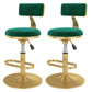 Glam Rotatable Backrest Counter Stool Steel Kitchen Bar Stool with Cushion and Pedal Green 2 Piece Set Short Stool(18"H) Clearhalo 'Bar Furniture' 'Bar Stools' 'bar_stools' 'furn' 'furn_bar_stools' 'Furniture' 'furniture_bar_stools' 'Kitchen & Dining Furniture' 5061610
