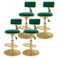 Glam Rotatable Backrest Counter Stool Steel Kitchen Bar Stool with Cushion and Pedal Green 4 Piece Set Short Stool(18"H) Clearhalo 'Bar Furniture' 'Bar Stools' 'bar_stools' 'furn' 'furn_bar_stools' 'Furniture' 'furniture_bar_stools' 'Kitchen & Dining Furniture' 5061611