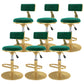 Glam Rotatable Backrest Counter Stool Steel Kitchen Bar Stool with Cushion and Pedal Green 6 Piece Set Short Stool(18"H) Clearhalo 'Bar Furniture' 'Bar Stools' 'bar_stools' 'furn' 'furn_bar_stools' 'Furniture' 'furniture_bar_stools' 'Kitchen & Dining Furniture' 5061612