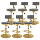 Glam Rotatable Backrest Counter Stool Steel Kitchen Bar Stool with Cushion and Pedal Grey 6 Piece Set Short Stool(18"H) Clearhalo 'Bar Furniture' 'Bar Stools' 'bar_stools' 'furn' 'furn_bar_stools' 'Furniture' 'furniture_bar_stools' 'Kitchen & Dining Furniture' 5061616
