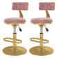 Glam Rotatable Backrest Counter Stool Steel Kitchen Bar Stool with Cushion and Pedal Pink 2 Piece Set Short Stool(18"H) Clearhalo 'Bar Furniture' 'Bar Stools' 'bar_stools' 'furn' 'furn_bar_stools' 'Furniture' 'furniture_bar_stools' 'Kitchen & Dining Furniture' 5061618