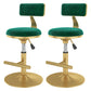 Glam Rotatable Backrest Counter Stool Steel Kitchen Bar Stool with Cushion and Pedal Fluorescent Green 2 Piece Set Short Stool(18"H) Clearhalo 'Bar Furniture' 'Bar Stools' 'bar_stools' 'furn' 'furn_bar_stools' 'Furniture' 'furniture_bar_stools' 'Kitchen & Dining Furniture' 5061622