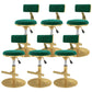 Glam Rotatable Backrest Counter Stool Steel Kitchen Bar Stool with Cushion and Pedal Fluorescent Green 6 Piece Set Short Stool(18"H) Clearhalo 'Bar Furniture' 'Bar Stools' 'bar_stools' 'furn' 'furn_bar_stools' 'Furniture' 'furniture_bar_stools' 'Kitchen & Dining Furniture' 5061624