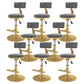 Glam Rotatable Backrest Counter Stool Steel Kitchen Bar Stool with Cushion and Pedal Silver Gray 8 Piece Set Short Stool(18"H) Clearhalo 'Bar Furniture' 'Bar Stools' 'bar_stools' 'furn' 'furn_bar_stools' 'Furniture' 'furniture_bar_stools' 'Kitchen & Dining Furniture' 5061629