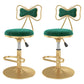 Glam Rotatable Backrest Counter Stool Steel Kitchen Bar Stool with Cushion and Pedal Light Green 2 Piece Set Short Stool(18"H) Clearhalo 'Bar Furniture' 'Bar Stools' 'bar_stools' 'furn' 'furn_bar_stools' 'Furniture' 'furniture_bar_stools' 'Kitchen & Dining Furniture' 5061630