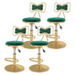 Glam Rotatable Backrest Counter Stool Steel Kitchen Bar Stool with Cushion and Pedal Light Green 4 Piece Set Short Stool(18"H) Clearhalo 'Bar Furniture' 'Bar Stools' 'bar_stools' 'furn' 'furn_bar_stools' 'Furniture' 'furniture_bar_stools' 'Kitchen & Dining Furniture' 5061631