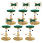 Glam Rotatable Backrest Counter Stool Steel Kitchen Bar Stool with Cushion and Pedal Light Green 6 Piece Set Short Stool(18"H) Clearhalo 'Bar Furniture' 'Bar Stools' 'bar_stools' 'furn' 'furn_bar_stools' 'Furniture' 'furniture_bar_stools' 'Kitchen & Dining Furniture' 5061632