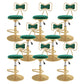 Glam Rotatable Backrest Counter Stool Steel Kitchen Bar Stool with Cushion and Pedal Light Green 8 Piece Set Short Stool(18"H) Clearhalo 'Bar Furniture' 'Bar Stools' 'bar_stools' 'furn' 'furn_bar_stools' 'Furniture' 'furniture_bar_stools' 'Kitchen & Dining Furniture' 5061633