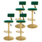 Glam Rotatable Backrest Counter Stool Steel Kitchen Bar Stool with Cushion and Pedal Green 4 Piece Set Counter Stool(26"H) Clearhalo 'Bar Furniture' 'Bar Stools' 'bar_stools' 'furn' 'furn_bar_stools' 'Furniture' 'furniture_bar_stools' 'Kitchen & Dining Furniture' 5061635