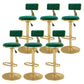 Glam Rotatable Backrest Counter Stool Steel Kitchen Bar Stool with Cushion and Pedal Green 6 Piece Set Counter Stool(26"H) Clearhalo 'Bar Furniture' 'Bar Stools' 'bar_stools' 'furn' 'furn_bar_stools' 'Furniture' 'furniture_bar_stools' 'Kitchen & Dining Furniture' 5061636