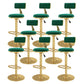 Glam Rotatable Backrest Counter Stool Steel Kitchen Bar Stool with Cushion and Pedal Green 8 Piece Set Counter Stool(26"H) Clearhalo 'Bar Furniture' 'Bar Stools' 'bar_stools' 'furn' 'furn_bar_stools' 'Furniture' 'furniture_bar_stools' 'Kitchen & Dining Furniture' 5061637
