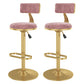 Glam Rotatable Backrest Counter Stool Steel Kitchen Bar Stool with Cushion and Pedal Pink 2 Piece Set Counter Stool(26"H) Clearhalo 'Bar Furniture' 'Bar Stools' 'bar_stools' 'furn' 'furn_bar_stools' 'Furniture' 'furniture_bar_stools' 'Kitchen & Dining Furniture' 5061638