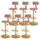 Glam Rotatable Backrest Counter Stool Steel Kitchen Bar Stool with Cushion and Pedal Pink 6 Piece Set Counter Stool(26"H) Clearhalo 'Bar Furniture' 'Bar Stools' 'bar_stools' 'furn' 'furn_bar_stools' 'Furniture' 'furniture_bar_stools' 'Kitchen & Dining Furniture' 5061640