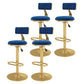 Glam Rotatable Backrest Counter Stool Steel Kitchen Bar Stool with Cushion and Pedal Blue 4 Piece Set Counter Stool(26"H) Clearhalo 'Bar Furniture' 'Bar Stools' 'bar_stools' 'furn' 'furn_bar_stools' 'Furniture' 'furniture_bar_stools' 'Kitchen & Dining Furniture' 5061643