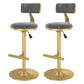 Glam Rotatable Backrest Counter Stool Steel Kitchen Bar Stool with Cushion and Pedal Silver Gray 2 Piece Set Counter Stool(26"H) Clearhalo 'Bar Furniture' 'Bar Stools' 'bar_stools' 'furn' 'furn_bar_stools' 'Furniture' 'furniture_bar_stools' 'Kitchen & Dining Furniture' 5061646