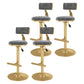 Glam Rotatable Backrest Counter Stool Steel Kitchen Bar Stool with Cushion and Pedal Silver Gray 4 Piece Set Counter Stool(26"H) Clearhalo 'Bar Furniture' 'Bar Stools' 'bar_stools' 'furn' 'furn_bar_stools' 'Furniture' 'furniture_bar_stools' 'Kitchen & Dining Furniture' 5061647