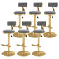 Glam Rotatable Backrest Counter Stool Steel Kitchen Bar Stool with Cushion and Pedal Silver Gray 6 Piece Set Counter Stool(26"H) Clearhalo 'Bar Furniture' 'Bar Stools' 'bar_stools' 'furn' 'furn_bar_stools' 'Furniture' 'furniture_bar_stools' 'Kitchen & Dining Furniture' 5061648