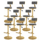Glam Rotatable Backrest Counter Stool Steel Kitchen Bar Stool with Cushion and Pedal Silver Gray 8 Piece Set Counter Stool(26"H) Clearhalo 'Bar Furniture' 'Bar Stools' 'bar_stools' 'furn' 'furn_bar_stools' 'Furniture' 'furniture_bar_stools' 'Kitchen & Dining Furniture' 5061649