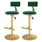 Glam Rotatable Backrest Counter Stool Steel Kitchen Bar Stool with Cushion and Pedal Fluorescent Green 2 Piece Set Counter Stool(26"H) Clearhalo 'Bar Furniture' 'Bar Stools' 'bar_stools' 'furn' 'furn_bar_stools' 'Furniture' 'furniture_bar_stools' 'Kitchen & Dining Furniture' 5061650