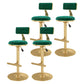 Glam Rotatable Backrest Counter Stool Steel Kitchen Bar Stool with Cushion and Pedal Fluorescent Green 4 Piece Set Counter Stool(26"H) Clearhalo 'Bar Furniture' 'Bar Stools' 'bar_stools' 'furn' 'furn_bar_stools' 'Furniture' 'furniture_bar_stools' 'Kitchen & Dining Furniture' 5061651