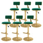 Glam Rotatable Backrest Counter Stool Steel Kitchen Bar Stool with Cushion and Pedal Fluorescent Green 6 Piece Set Counter Stool(26"H) Clearhalo 'Bar Furniture' 'Bar Stools' 'bar_stools' 'furn' 'furn_bar_stools' 'Furniture' 'furniture_bar_stools' 'Kitchen & Dining Furniture' 5061652
