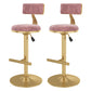 Glam Rotatable Backrest Counter Stool Steel Kitchen Bar Stool with Cushion and Pedal Nude Pink 2 Piece Set Counter Stool(26"H) Clearhalo 'Bar Furniture' 'Bar Stools' 'bar_stools' 'furn' 'furn_bar_stools' 'Furniture' 'furniture_bar_stools' 'Kitchen & Dining Furniture' 5061654