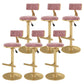 Glam Rotatable Backrest Counter Stool Steel Kitchen Bar Stool with Cushion and Pedal Nude Pink 6 Piece Set Counter Stool(26"H) Clearhalo 'Bar Furniture' 'Bar Stools' 'bar_stools' 'furn' 'furn_bar_stools' 'Furniture' 'furniture_bar_stools' 'Kitchen & Dining Furniture' 5061656