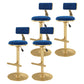Glam Rotatable Backrest Counter Stool Steel Kitchen Bar Stool with Cushion and Pedal Dark Blue 4 Piece Set Counter Stool(26"H) Clearhalo 'Bar Furniture' 'Bar Stools' 'bar_stools' 'furn' 'furn_bar_stools' 'Furniture' 'furniture_bar_stools' 'Kitchen & Dining Furniture' 5061659