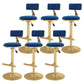 Glam Rotatable Backrest Counter Stool Steel Kitchen Bar Stool with Cushion and Pedal Dark Blue 6 Piece Set Counter Stool(26"H) Clearhalo 'Bar Furniture' 'Bar Stools' 'bar_stools' 'furn' 'furn_bar_stools' 'Furniture' 'furniture_bar_stools' 'Kitchen & Dining Furniture' 5061660