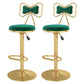 Glam Rotatable Backrest Counter Stool Steel Kitchen Bar Stool with Cushion and Pedal Light Green 2 Piece Set Counter Stool(26"H) Clearhalo 'Bar Furniture' 'Bar Stools' 'bar_stools' 'furn' 'furn_bar_stools' 'Furniture' 'furniture_bar_stools' 'Kitchen & Dining Furniture' 5061670