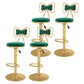 Glam Rotatable Backrest Counter Stool Steel Kitchen Bar Stool with Cushion and Pedal Light Green 4 Piece Set Counter Stool(26"H) Clearhalo 'Bar Furniture' 'Bar Stools' 'bar_stools' 'furn' 'furn_bar_stools' 'Furniture' 'furniture_bar_stools' 'Kitchen & Dining Furniture' 5061671
