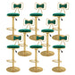 Glam Rotatable Backrest Counter Stool Steel Kitchen Bar Stool with Cushion and Pedal Light Green 8 Piece Set Counter Stool(26"H) Clearhalo 'Bar Furniture' 'Bar Stools' 'bar_stools' 'furn' 'furn_bar_stools' 'Furniture' 'furniture_bar_stools' 'Kitchen & Dining Furniture' 5061673