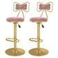 Glam Rotatable Backrest Counter Stool Steel Kitchen Bar Stool with Cushion and Pedal Light Pink 2 Piece Set Counter Stool(26"H) Clearhalo 'Bar Furniture' 'Bar Stools' 'bar_stools' 'furn' 'furn_bar_stools' 'Furniture' 'furniture_bar_stools' 'Kitchen & Dining Furniture' 5061674
