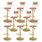 Glam Rotatable Backrest Counter Stool Steel Kitchen Bar Stool with Cushion and Pedal Light Pink 8 Piece Set Counter Stool(26"H) Clearhalo 'Bar Furniture' 'Bar Stools' 'bar_stools' 'furn' 'furn_bar_stools' 'Furniture' 'furniture_bar_stools' 'Kitchen & Dining Furniture' 5061677