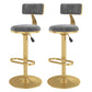 Glam Rotatable Backrest Counter Stool Steel Kitchen Bar Stool with Cushion and Pedal Grey 2 Piece Set Counter Stool(26"H) Clearhalo 'Bar Furniture' 'Bar Stools' 'bar_stools' 'furn' 'furn_bar_stools' 'Furniture' 'furniture_bar_stools' 'Kitchen & Dining Furniture' 5061678