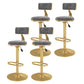 Glam Rotatable Backrest Counter Stool Steel Kitchen Bar Stool with Cushion and Pedal Grey 4 Piece Set Counter Stool(26"H) Clearhalo 'Bar Furniture' 'Bar Stools' 'bar_stools' 'furn' 'furn_bar_stools' 'Furniture' 'furniture_bar_stools' 'Kitchen & Dining Furniture' 5061679