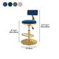 Glam Rotatable Backrest Counter Stool Steel Kitchen Bar Stool with Cushion and Pedal Clearhalo 'Bar Furniture' 'Bar Stools' 'bar_stools' 'furn' 'furn_bar_stools' 'Furniture' 'furniture_bar_stools' 'Kitchen & Dining Furniture' 5061682