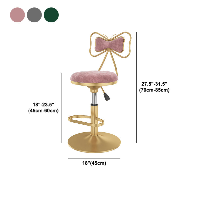 Glam Rotatable Backrest Counter Stool Steel Kitchen Bar Stool with Cushion and Pedal Clearhalo 'Bar Furniture' 'Bar Stools' 'bar_stools' 'furn' 'furn_bar_stools' 'Furniture' 'furniture_bar_stools' 'Kitchen & Dining Furniture' 5061685
