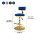 Glam Rotatable Backrest Counter Stool Steel Kitchen Bar Stool with Cushion and Pedal Clearhalo 'Bar Furniture' 'Bar Stools' 'bar_stools' 'furn' 'furn_bar_stools' 'Furniture' 'furniture_bar_stools' 'Kitchen & Dining Furniture' 5061686