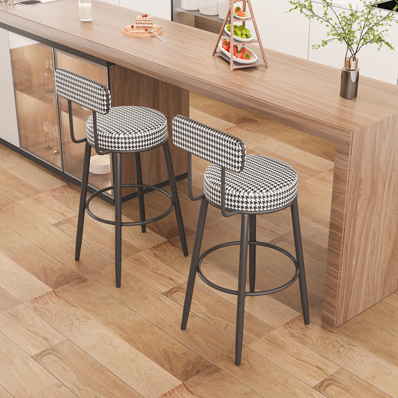Modern Backrest Armless Counter Stool Iron Cafe Bar Stool with Cushion and Pedal Clearhalo 'Bar Furniture' 'Bar Stools' 'bar_stools' 'furn' 'furn_bar_stools' 'Furniture' 'furniture_bar_stools' 'Kitchen & Dining Furniture' 5061688