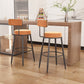 Modern Backrest Armless Counter Stool Iron Cafe Bar Stool with Cushion and Pedal Clearhalo 'Bar Furniture' 'Bar Stools' 'bar_stools' 'furn' 'furn_bar_stools' 'Furniture' 'furniture_bar_stools' 'Kitchen & Dining Furniture' 5061695